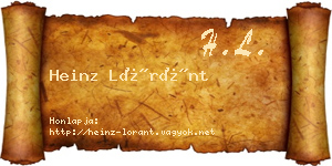 Heinz Lóránt névjegykártya